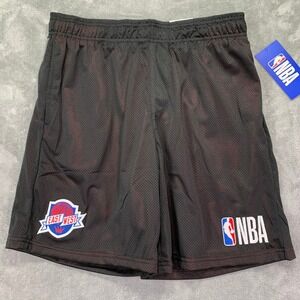 NBA Official License Basketball Shorts Men's Large Black Mesh East West Logo NWT